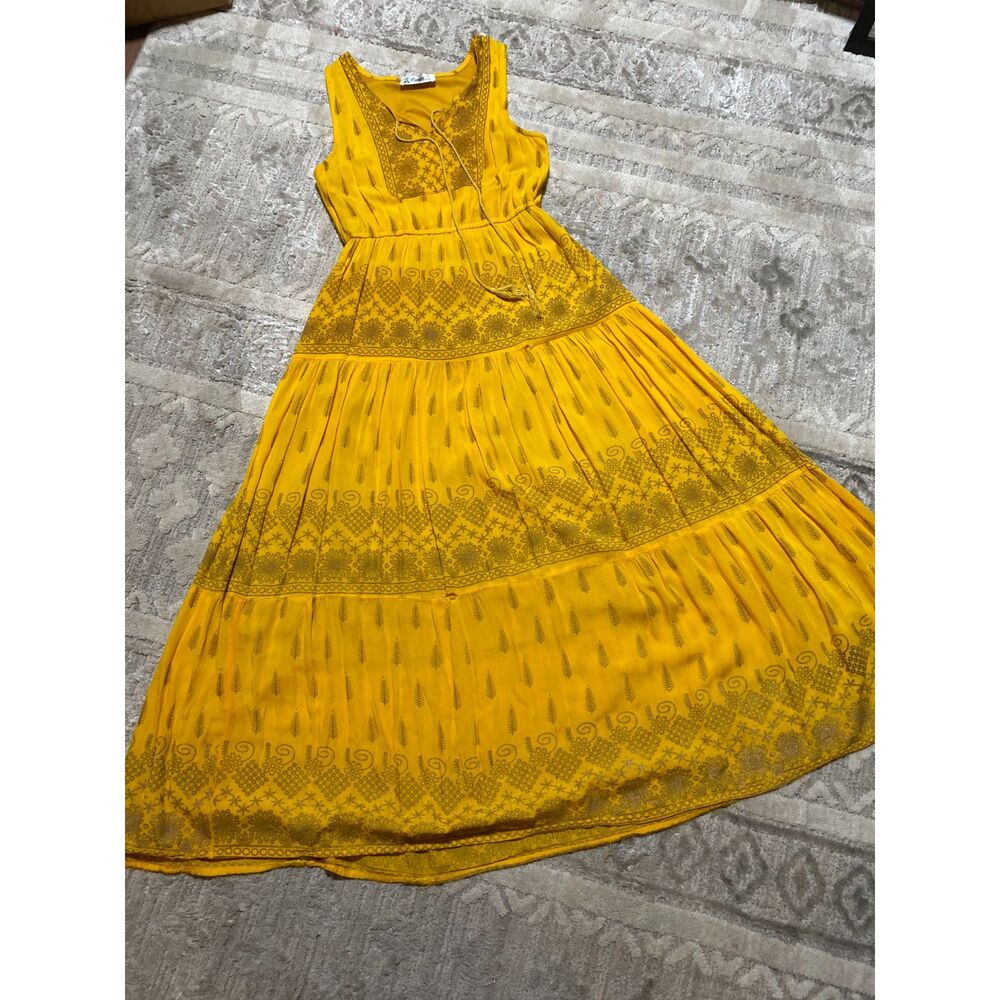 Lapogee Yellow Maxi Dress Size Large